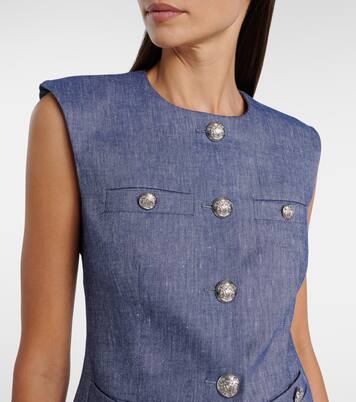 Tamara linen-blend vest | Veronica Beard