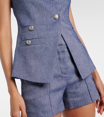 Tamara linen-blend vest | Veronica Beard