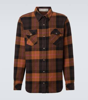 Plaid cashmere shirt with sunstone | God's True Cashmere