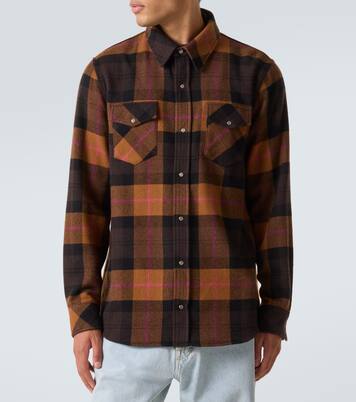 Plaid cashmere shirt with sunstone | God's True Cashmere