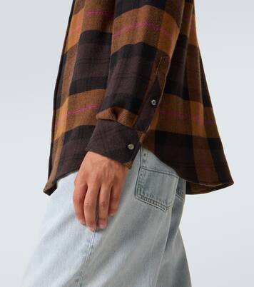 Plaid cashmere shirt with sunstone | God's True Cashmere