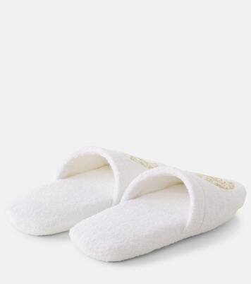 Cotton and linen terry slippers | Versace Home