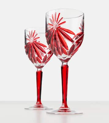 Set of 4 floral crystal wine glasses | Les-Ottomans