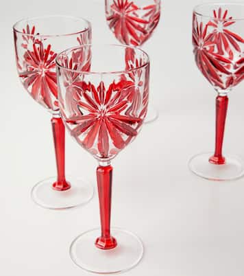 Set of 4 floral crystal wine glasses | Les-Ottomans