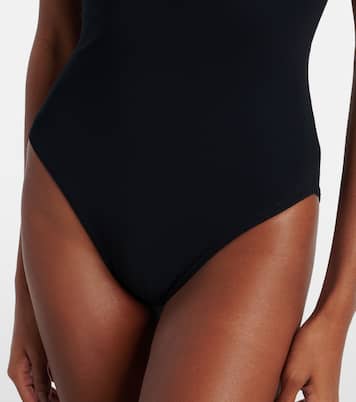 Aria floral-appliqués one-shoulder swimsuit | Karla Colletto