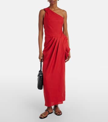 One-Shoulder-Robe aus Leinen | Johanna Ortiz