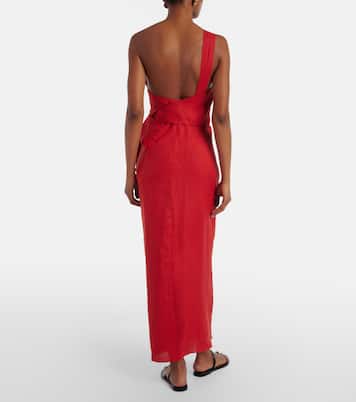 One-Shoulder-Robe aus Leinen | Johanna Ortiz