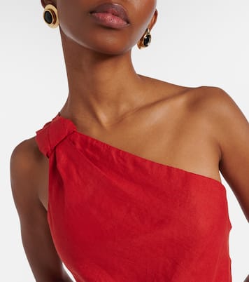 One-Shoulder-Robe aus Leinen | Johanna Ortiz