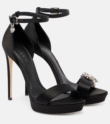 Plateausandalen Jewel aus Satin mit Kristallen | McQueen