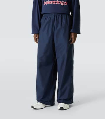 Logo oversized cotton-blend jersey track pants | Balenciaga