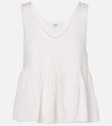 Polka-dot peplum silk top | Chloé