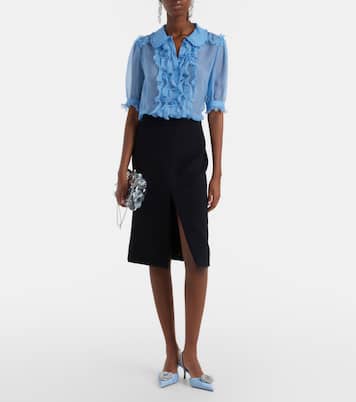 Galaxy embellished satin slingback pumps | Mach & Mach