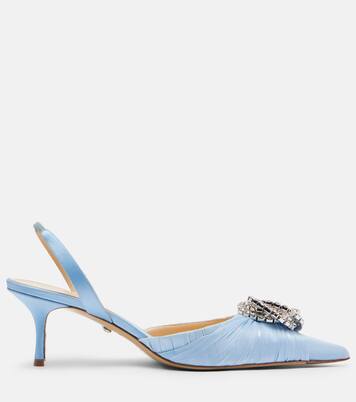 Galaxy embellished satin slingback pumps | Mach & Mach