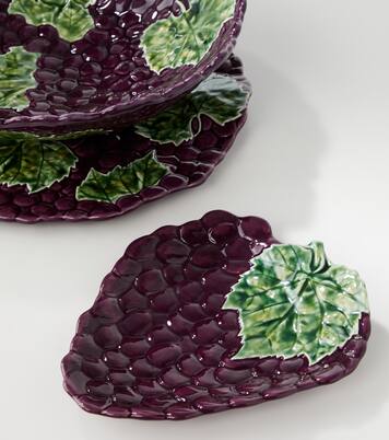 Grapes set of 4 earthenware dessert plates | Bordallo Pinheiro