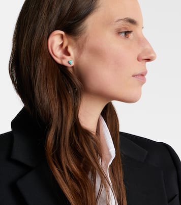 14kt gold (585/1000) stud earrings with diamonds and turquoises | Sydney Evan