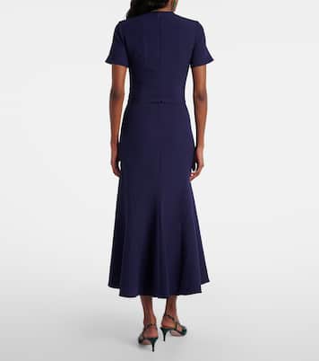 Abito midi Luisa in crêpe con cintura | Safiyaa