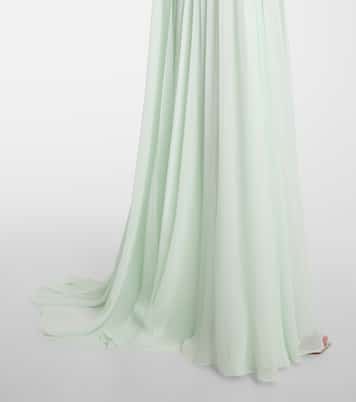 Abito lungo in misto seta con paillettes | Elie Saab