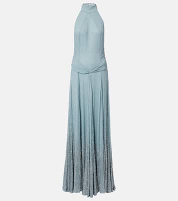 Halo embellished draped silk gown | The New Arrivals Ilkyaz Ozel