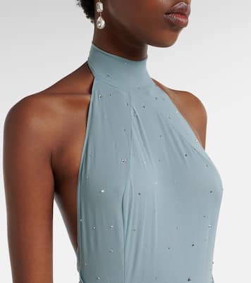 Halo embellished draped silk gown | The New Arrivals Ilkyaz Ozel