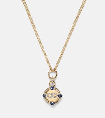 Collana Infinite Gratitude in oro 18kt con diamanti e zaffiri | FoundRae