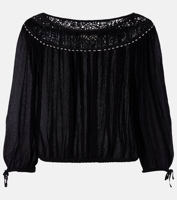 Nelida guipure lace-trimmed silk blouse | Isabel Marant