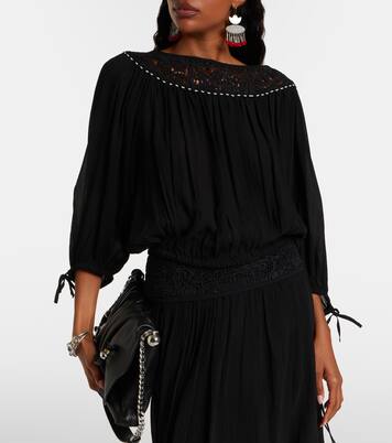 Nelida guipure lace-trimmed silk blouse | Isabel Marant