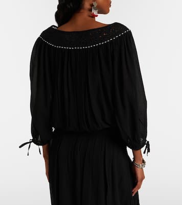 Nelida guipure lace-trimmed silk blouse | Isabel Marant