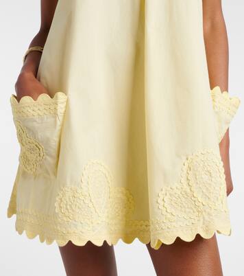 Abito corto in popeline di cotone con ricamo | Juliet Dunn