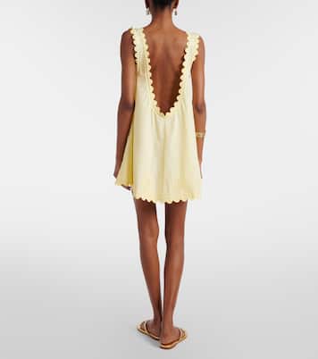 Abito corto in popeline di cotone con ricamo | Juliet Dunn