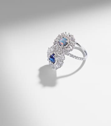 Ring aus 18kt Weißgold mit Edelsteinen | Suzanne Kalan