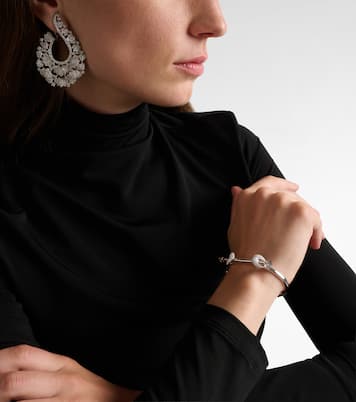 Chakra Icon 18kt white gold bracelet with diamonds and quartz | Ananya