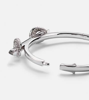 Chakra Icon 18kt white gold bracelet with diamonds and quartz | Ananya