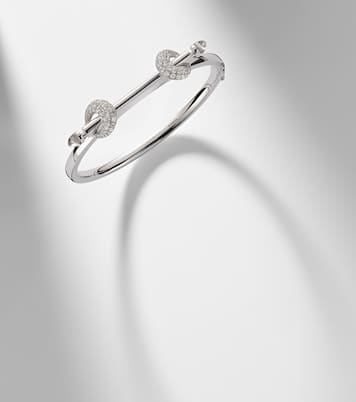 Chakra Icon 18kt white gold bracelet with diamonds and quartz | Ananya