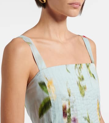 Belted floral voile maxi dress | Oscar de la Renta