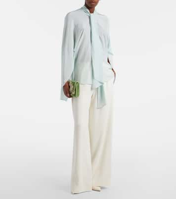 Silk-blend georgette wide-leg pants | Oscar de la Renta