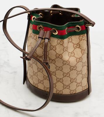 Web Stripe Mini GG canvas bucket bag | Gucci