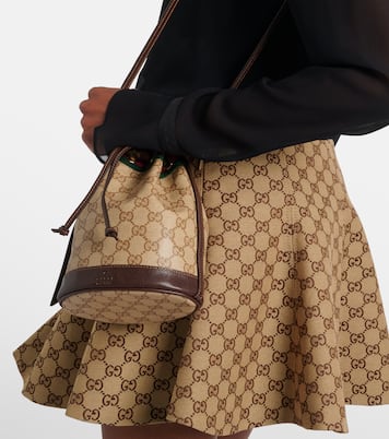 Web Stripe Mini GG canvas bucket bag | Gucci