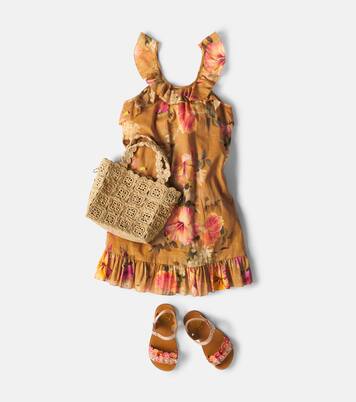 Mahon floral ruffled cotton dress | Zimmermann Kids
