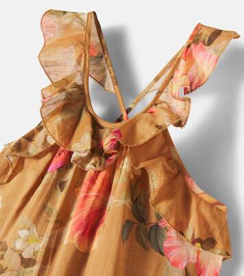 Mahon floral ruffled cotton dress | Zimmermann Kids