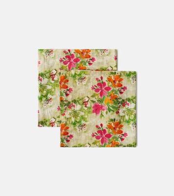 Potamia set of 2 floral linen napkins | The House of Lyria