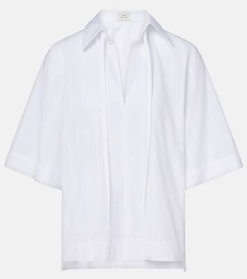 Sofi tie-neck cotton poplin top | Loulou de Saison