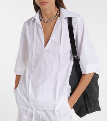 Sofi tie-neck cotton poplin top | Loulou de Saison