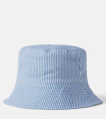 Logo striped cotton gabardine bucket hat | Stella McCartney Kids