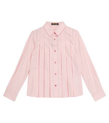 Ambre pleated cotton and silk blouse | Loro Piana Kids