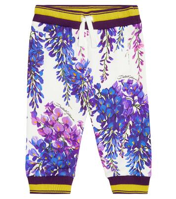 Baby floral cotton sweatpants | Dolce&Gabbana Kids