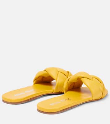 Pantoletten aus Leder | Miu Miu