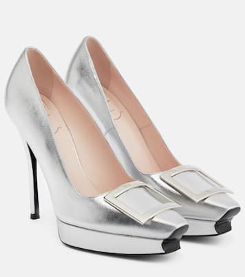 Plateau-Pumps Belle Vivier aus Metallic-Leder | Roger Vivier
