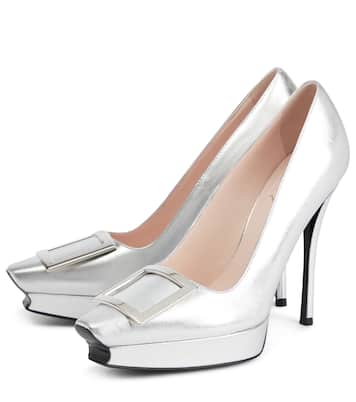 Plateau-Pumps Belle Vivier aus Metallic-Leder | Roger Vivier