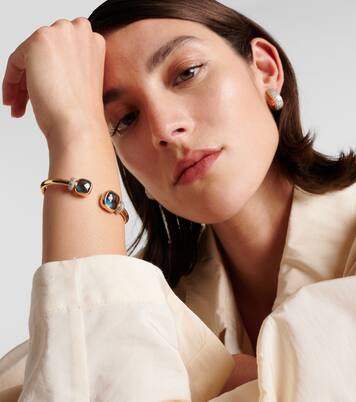 Bracciale Nudo in oro rosa 18kt con topazio blu e diamanti | Pomellato