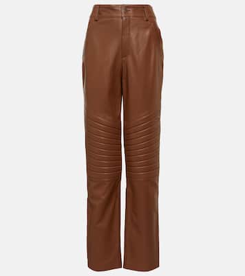 Gerade High-Rise-Hose aus Leder | Giuseppe di Morabito